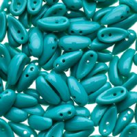 25, 4x11mm Opaque Turquoise Czech Glass Chilli Beads