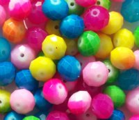 26 8x10mm Faceted Neon Mix Chinese Crystal Donut Beads
