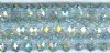 21 10x14mm Faceted Crystal Silver Lustre Chinese Crystal Donut Beads