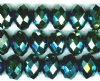 21 10x14mm Faceted Metallic Green Pyrite Chinese Crystal Donut Beads