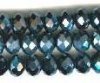 50 4x6mm Faceted Jet Hematite Chinese Crystal Donut Beads