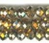 50 4x6mm Faceted Metallic Copper Bronze Chinese Crystal Donut Beads