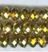 50 4x6mm Faceted Metallic Gold Chinese Crystal Donut Beads