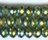 50 4x6mm Faceted Metallic Green Pyrite Chinese Crystal Donut Beads