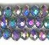 50 4x6mm Faceted Metallic Vitrail Chinese Crystal Donut Beads