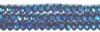 35 6x8mm Faceted Metallic Blue Chinese Crystal Donut Beads