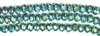 35 6x8mm Faceted Metallic Green Pyrite Chinese Crystal Donut Beads