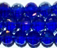 21 10mm Faceted Round Transparent Cobalt AB Chinese Crystal Beads