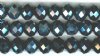 26 8x10mm Faceted Jet Hematite Chinese Crystal Donut Beads