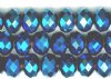26 8x10mm Faceted Metallic Blue Chinese Crystal Donut Beads
