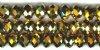 26 8x10mm Faceted Metallic Gold Chinese Crystal Donut Beads