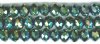 26 8x10mm Faceted Metallic Green Pyrite Chinese Crystal Donut Beads