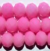 26 8x10mm Faceted Pink Opal Chinese Crystal Donut Beads