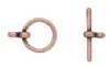Set of 5 12mm Antique Copper Round Toggle Clasps