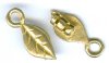 Set of 15x6mm Brass Leaf 2mm Hole Cord Ends