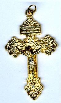 1 55x33mm Large Bright Gold Crucifix Pendant