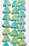 7 Inch Strand Crystal Lane 6x10mm Blue & Green Cupped Flower Beads