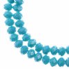 78, 4x6mm Faceted Opaque Dark Blue Crystal Lane Donut Rondelle Beads