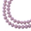 58, 6x8mm Faceted Opaque Mauve Crystal Lane Donut Rondelle Beads