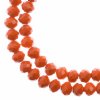 46, 8x10mm Faceted Opaque Orange Crystal Lane Donut Rondelle Beads