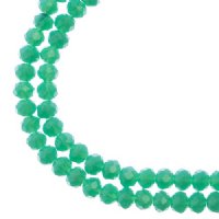 110, 3x4mm Faceted Opaque Turquoise Green Crystal Lane Donut Rondelle Beads