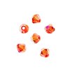 96, 4mm Faceted Transparent Red AB Crystal Lane Bicone Beads