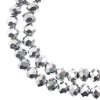 78, 4x6mm Faceted Metallic Silver Iris Crystal Lane Donut Rondelle Beads