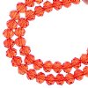 58, 6x8mm Faceted Transparent Red Crystal Lane Donut Rondelle Beads