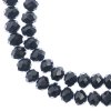 46, 8x10mm Faceted Opaque Black Crystal Lane Donut Rondelle Beads