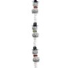 Crystal Lane DIY Designer Holiday 7in Bead Strand Mixed Material White Sparkly Snowmen Stack