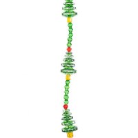 Crystal Lane DIY Designer Holiday 7in Bead Strand Glass Crystal Green Christmas Tree Stack