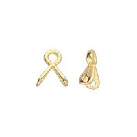Set of 2, 5.9x7.3mm Cymbal Triades 24kt Gold GemDuo Ends