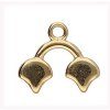 Set of 2, 17.2x15mm Cymbal Kastro II 24kt Gold Ginko Ends