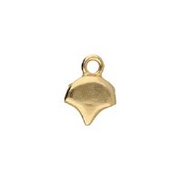 Set of 2, 7.9x10.4mm Cymbal Kastro 24k Gold Ginko Ends (Point Down)