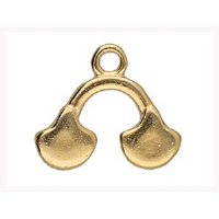 Set of 2, 17.2x14.7mm Cymbal Karavos II 24kt Gold Ginko Ends (Loop at Point End)