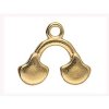 Set of 2, 17.2x14.7mm Cymbal Karavos II 24kt Gold Ginko Ends (Loop at Point End)