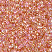 DB-0054 5.2 Grams of 11/0 Lined Rainbow Peach Miyuki Delica Beads