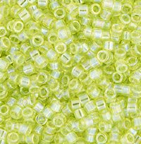 DB-0174 5.2 Grams of 11/0 Transparent Chartreuse AB Delica Beads