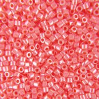 DB-0235 5.2 Grams of 11/0 Crystal Salmon Lined Ceylon Miyuki Delica Beads