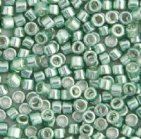 DB-0414 5.2 Grams of 11/0 Opaque Dyed Galvanized Green Moss Delica Beads