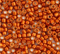 DB-0421 5.2 Grams of 11/0 Opaque Glavanized Dyed Orange Terracotta Delica Beads