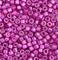 DB-0425 5.2 Grams of 11/0 Opaque Glavanized Dyed Hot Pink Delica Beads