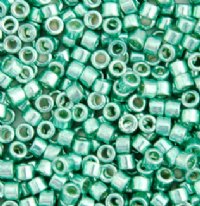 DB-0426 5.2 Grams of 11/0 Opaque Dyed Galvanized Dark Mint Green Delica Beads
