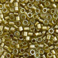 DB-0908 5.2 Grams of 11/0 Sparkling Beige Yellow Lined Chartreuse Delica Beads