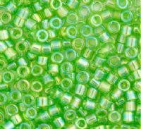 DB-1246 5.2 Grams of 11/0 Transparent Green AB Delica Beads