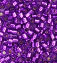 DB-1345 5.2 Grams of 11/0 Silverlined Dyed Magenta Delica Beads