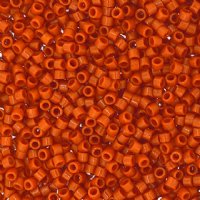 DB-2108 5.2 Grams of 11/0 Duracoat Opaque Dyed Pumpkin Orange Delica Beads