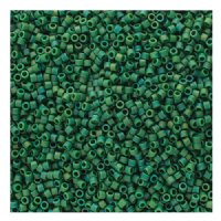DB-2311 5.2 Grams of 11/0 Opaque Frosted Glazed Matte Rainbow Pine Green AB Delica Beads