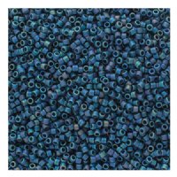 DB-2316 5.2 Grams of 11/0 Opaque Frosted Glazed Matte Rainbow Lapis Blue AB Delica Beads