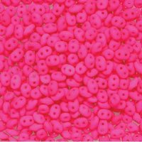 DUO525123 - 10 Grams Neon Pink 2.5x5mm Super Duo Beads